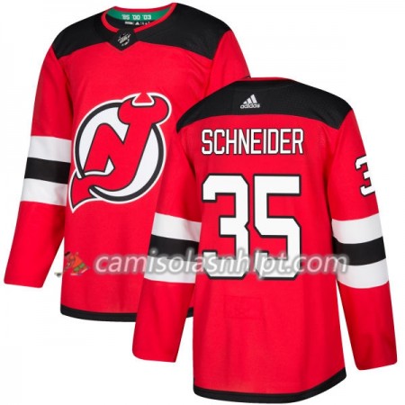 Camisola New Jersey Devils Cory Schneider 35 Adidas 2017-2018 Vermelho Authentic - Homem